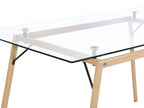 Dining Table KAMINA Light Brown 140 cm 80 cm Tempered Glass