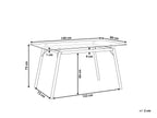 Dining Table KAMINA Light Brown 140 cm 80 cm Tempered Glass