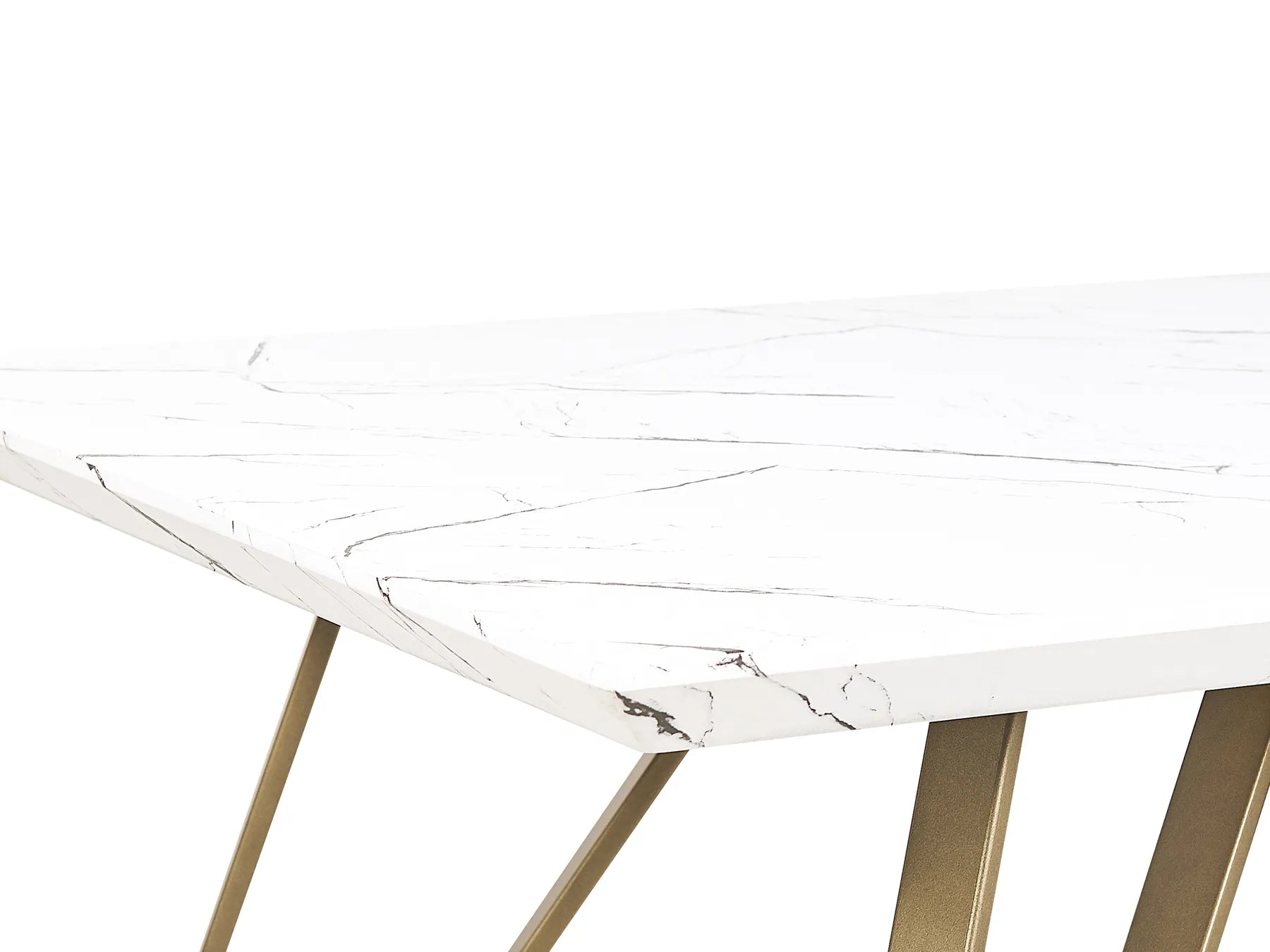 Dining Table MOLDEN Marble/ Gold 150 cm 80 cm