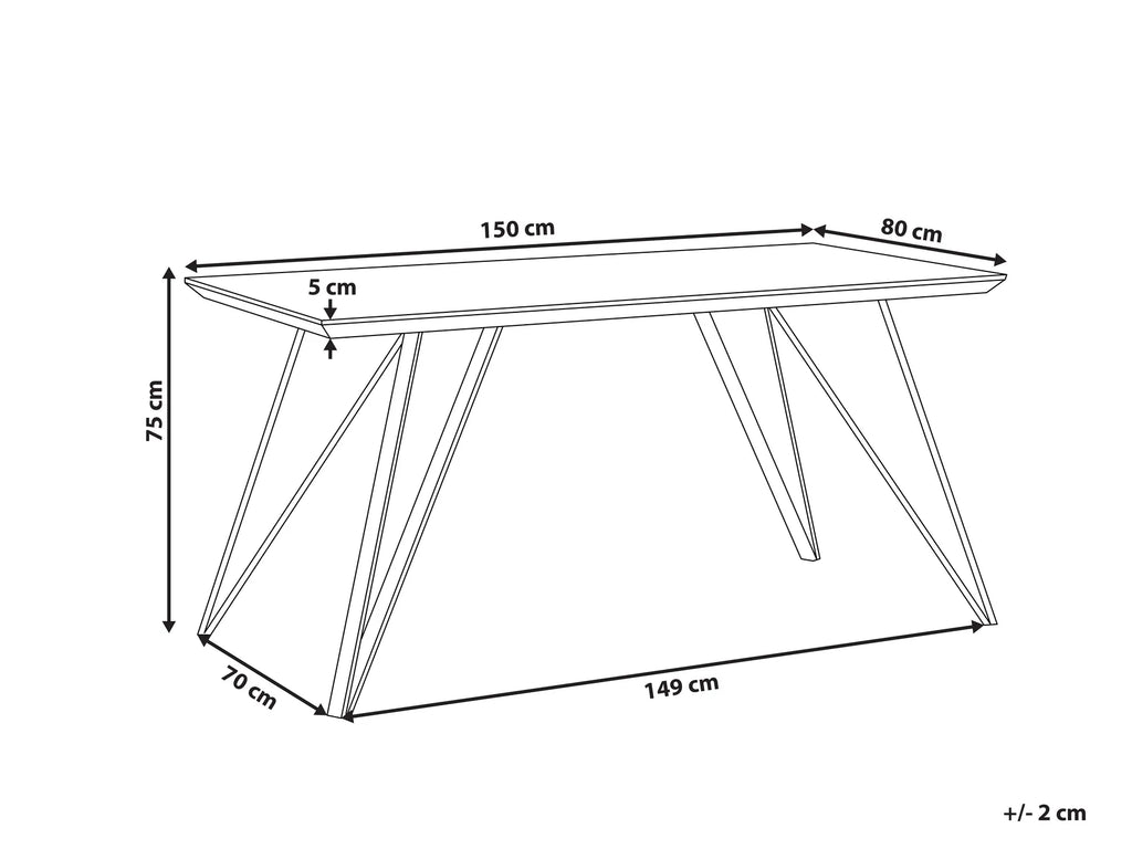 Dining Table MOLDEN Marble/ Gold 150 cm 80 cm