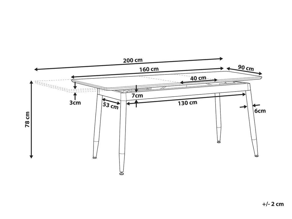 Extending Dining Table CALIFORNIA Dark Brown 160/200 cm 90 cm
