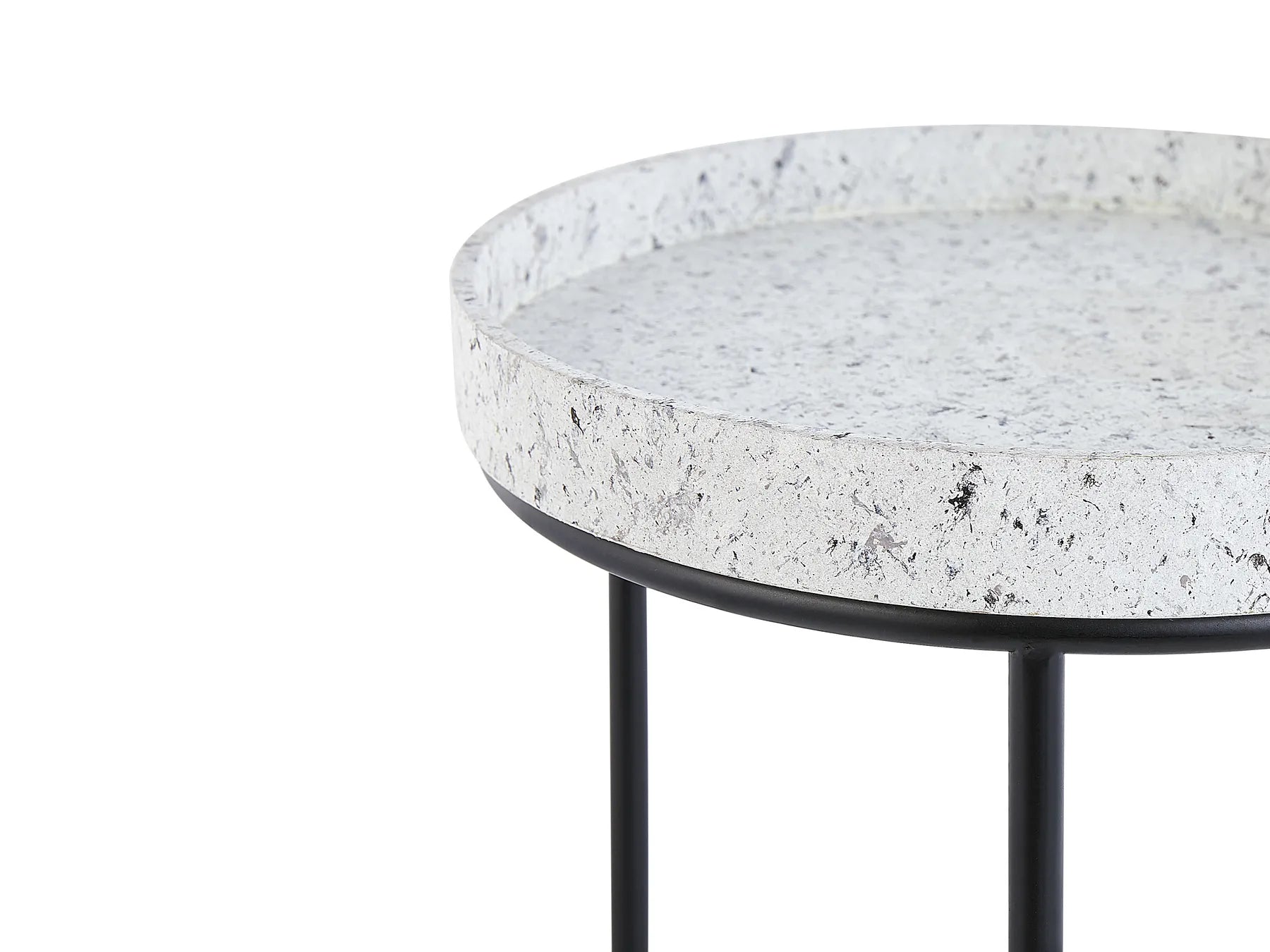 Set of 3 Side Tables TEXON Black