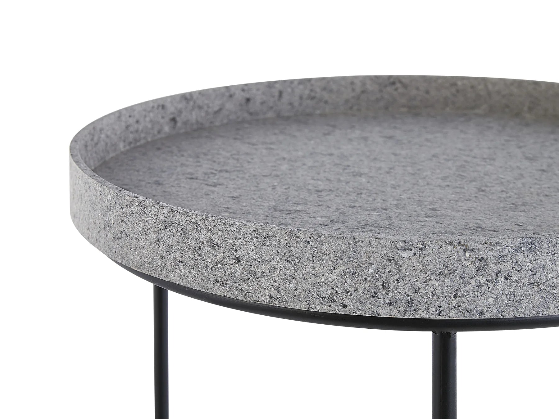 Set of 3 Side Tables TEXON Black