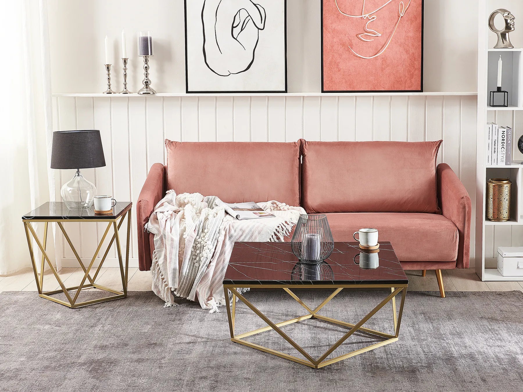 Side Table MALIBU Black/ Gold