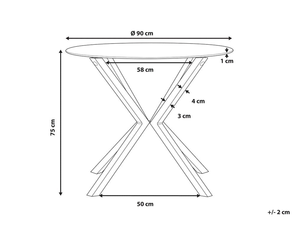 Dining Table ALTURA Transparent 90 cm 90 cm