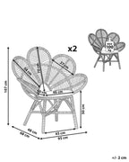 Set of 2 Peacock Chairs FLORENTINE Rattan Natural