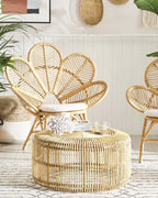 Set of 2 Peacock Chairs FLORENTINE Rattan Natural
