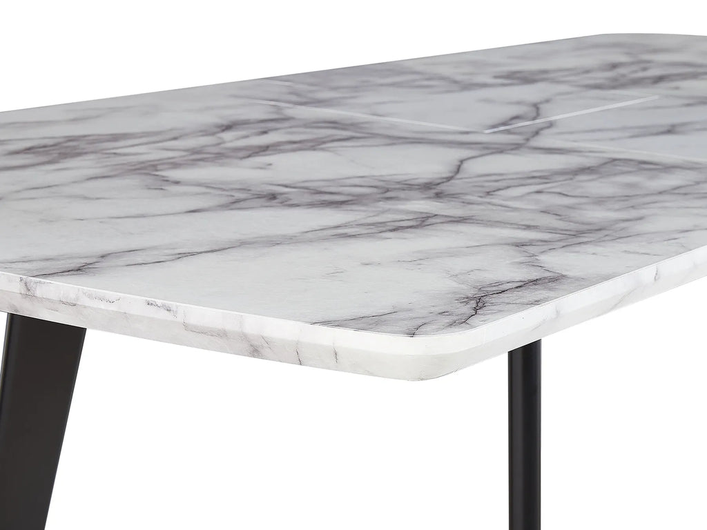 Extending Dining Table MOSBY Grey Marble 160/200 cm 90 cm