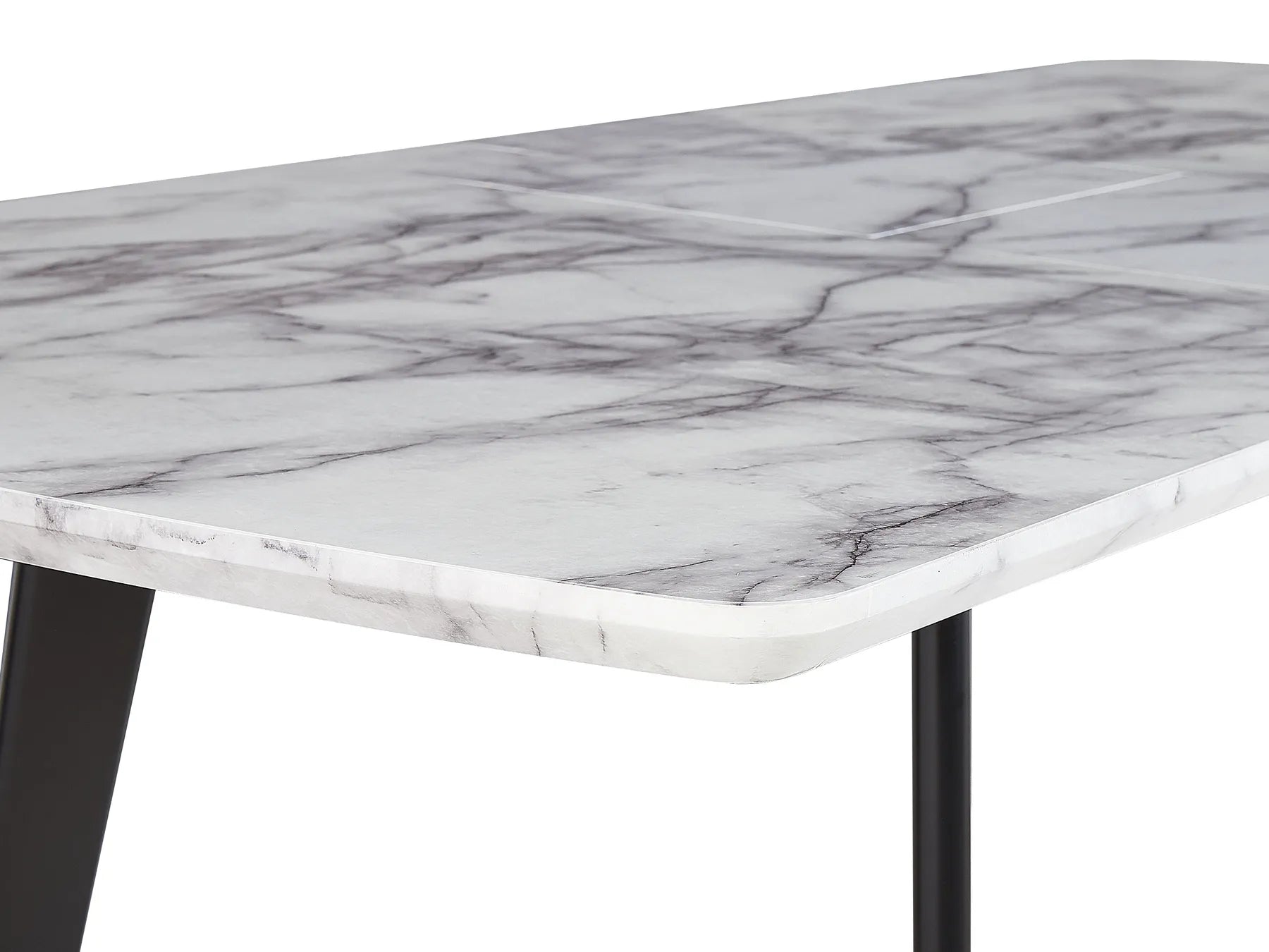 Extending Dining Table MOSBY Grey Marble 160/200 cm 90 cm
