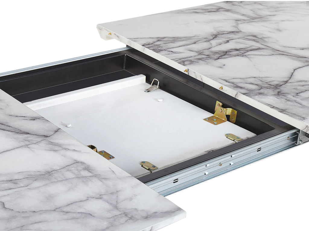 Extending Dining Table MOSBY Grey Marble 160/200 cm 90 cm