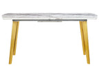 Extending Dining Table MOSBY Marble/ Gold 160/200 cm 90 cm