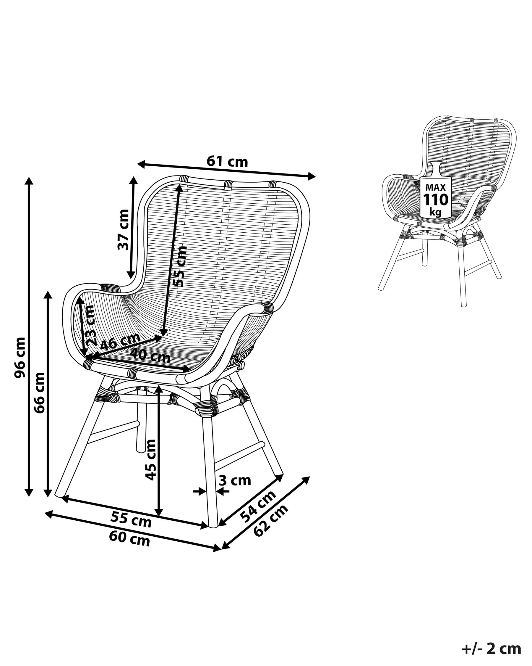 Dining Chair TOGO Rattan Natural