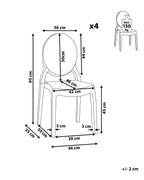 Set of 4 Dining Chairs MERTON Transparent