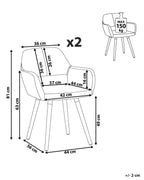 Set of 2 Dining Chairs CHICAGO Fabric Taupe