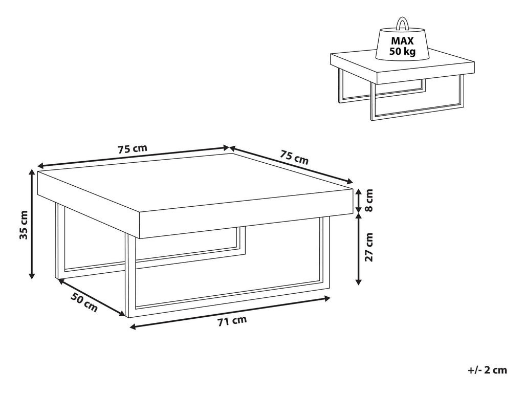 Coffee Table DELUZ Grey Concrete Effect