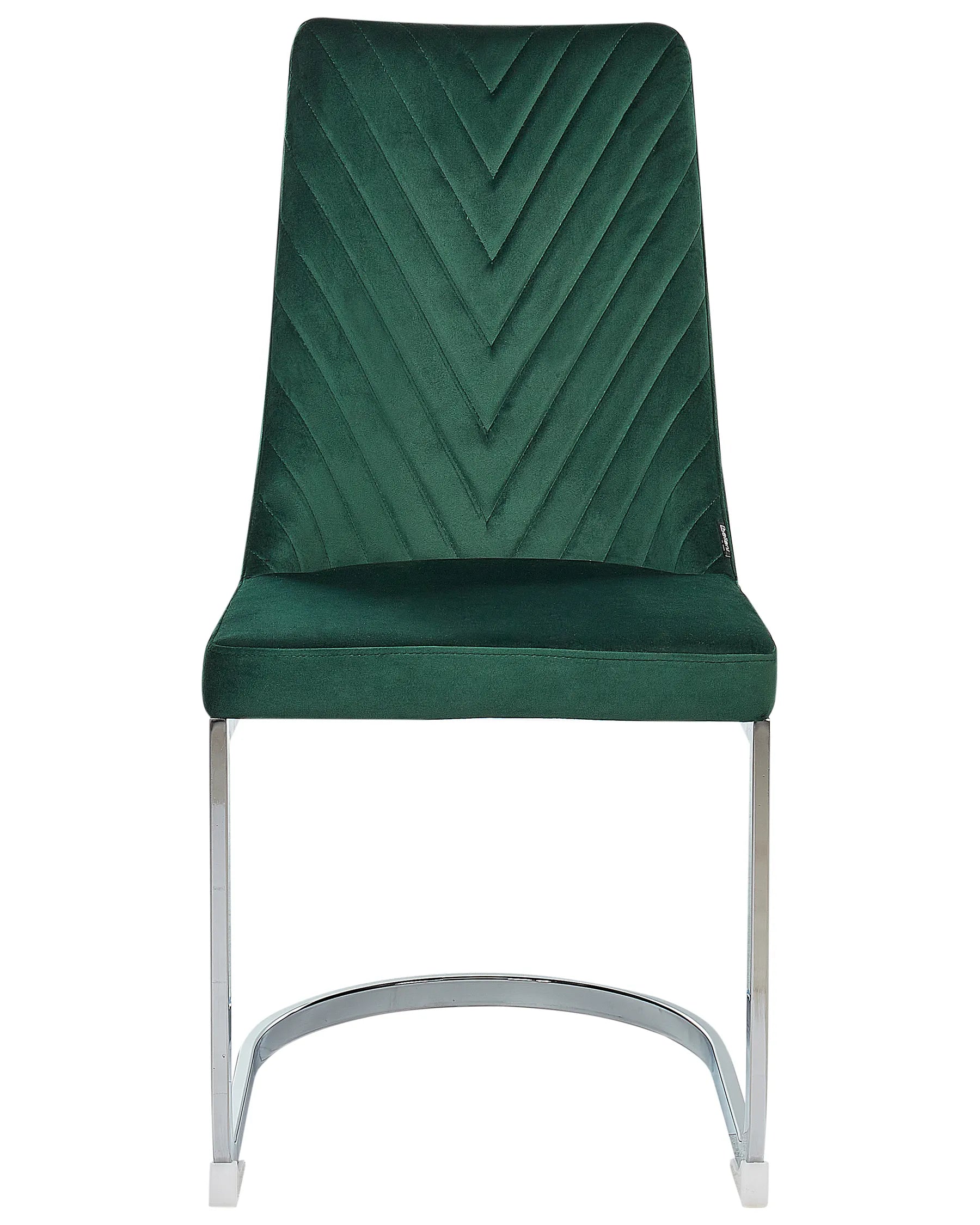 Set of 2 Dining Chairs ALTOONA Velvet Emerald Green
