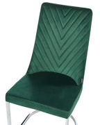 Set of 2 Dining Chairs ALTOONA Velvet Emerald Green
