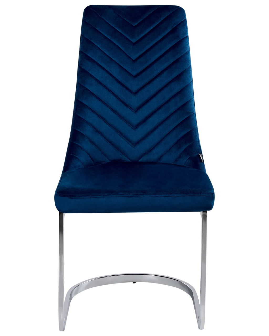 Set of 2 Dining Chairs ALTOONA Velvet Navy Blue