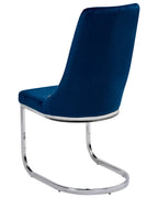 Set of 2 Dining Chairs ALTOONA Velvet Navy Blue