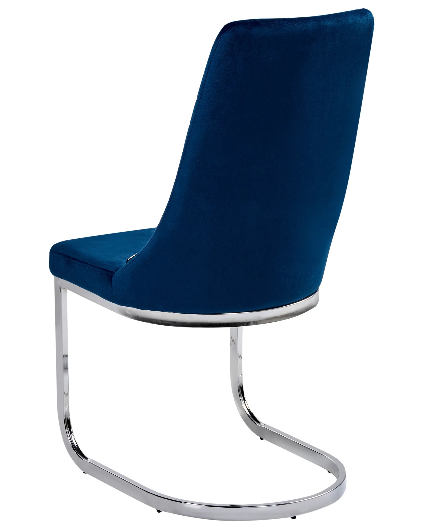 Set of 2 Dining Chairs ALTOONA Velvet Navy Blue
