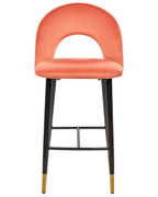 Set of 2 Bar Chairs FALTON Velvet Coral