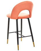 Set of 2 Bar Chairs FALTON Velvet Coral