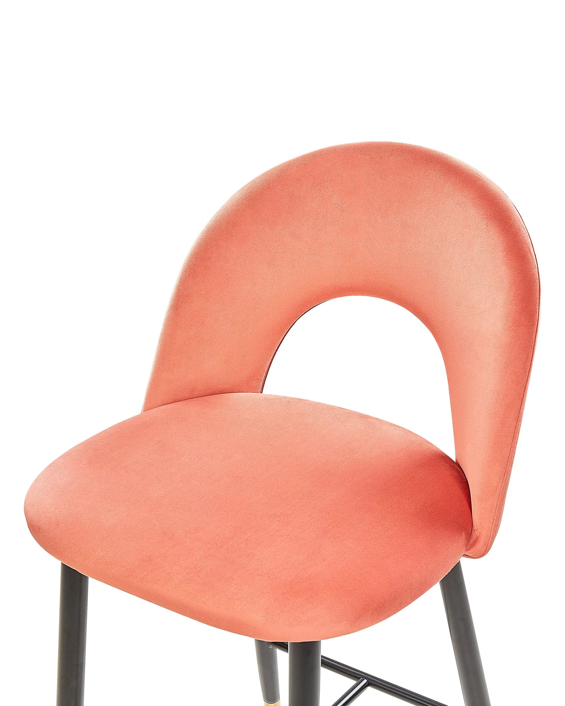 Set of 2 Bar Chairs FALTON Velvet Coral