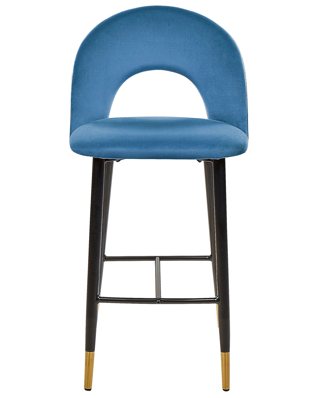 Set of 2 Bar Chairs FALTON Velvet Blue