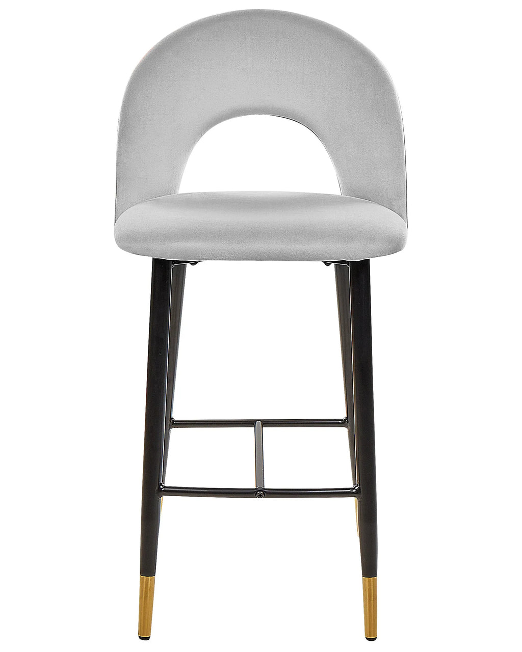 Set of 2 Bar Chairs FALTON Velvet Grey