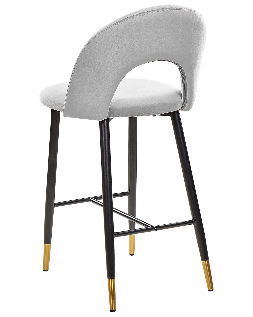 Set of 2 Bar Chairs FALTON Velvet Grey