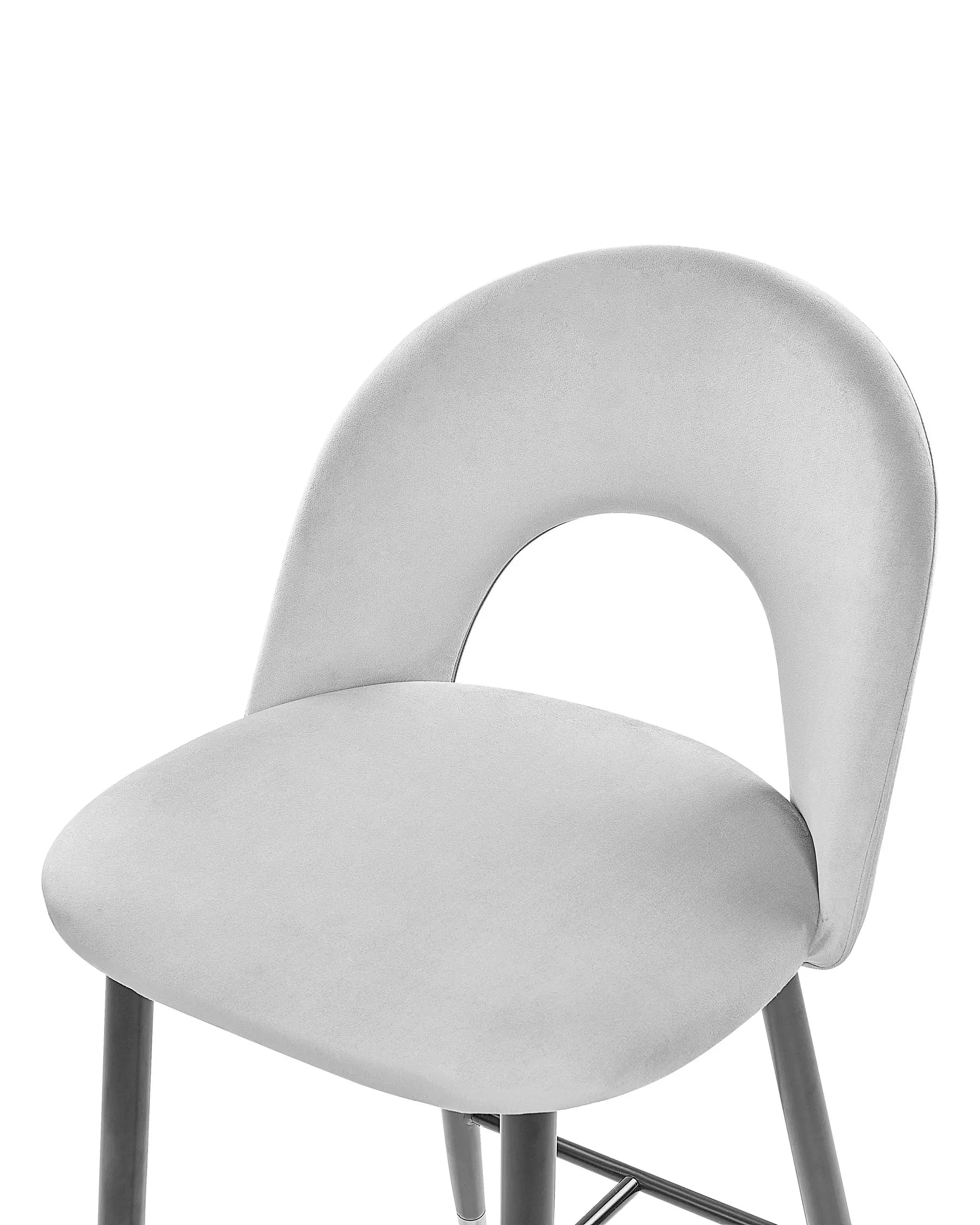 Set of 2 Bar Chairs FALTON Velvet Grey
