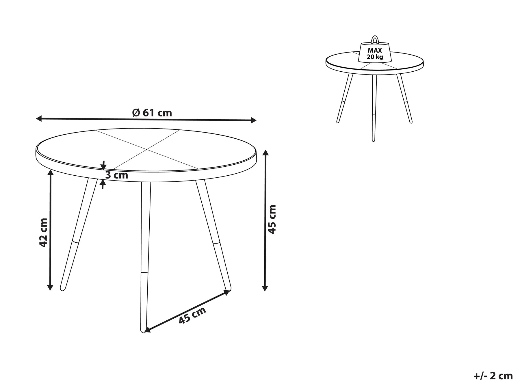 Coffee Table RAMONA Dark Ash Wood