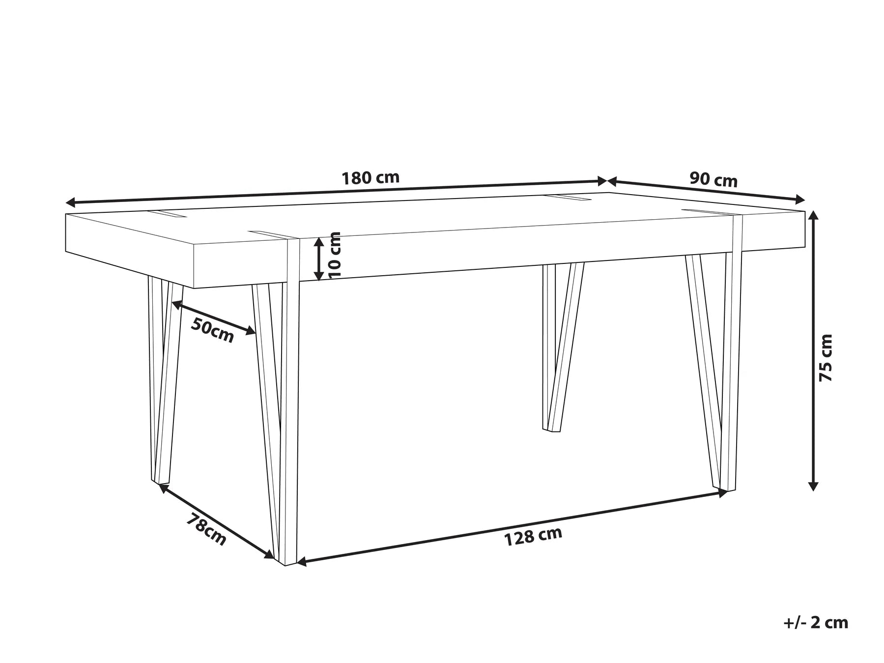 Dining Table ADENA Brown 180 cm 90 cm