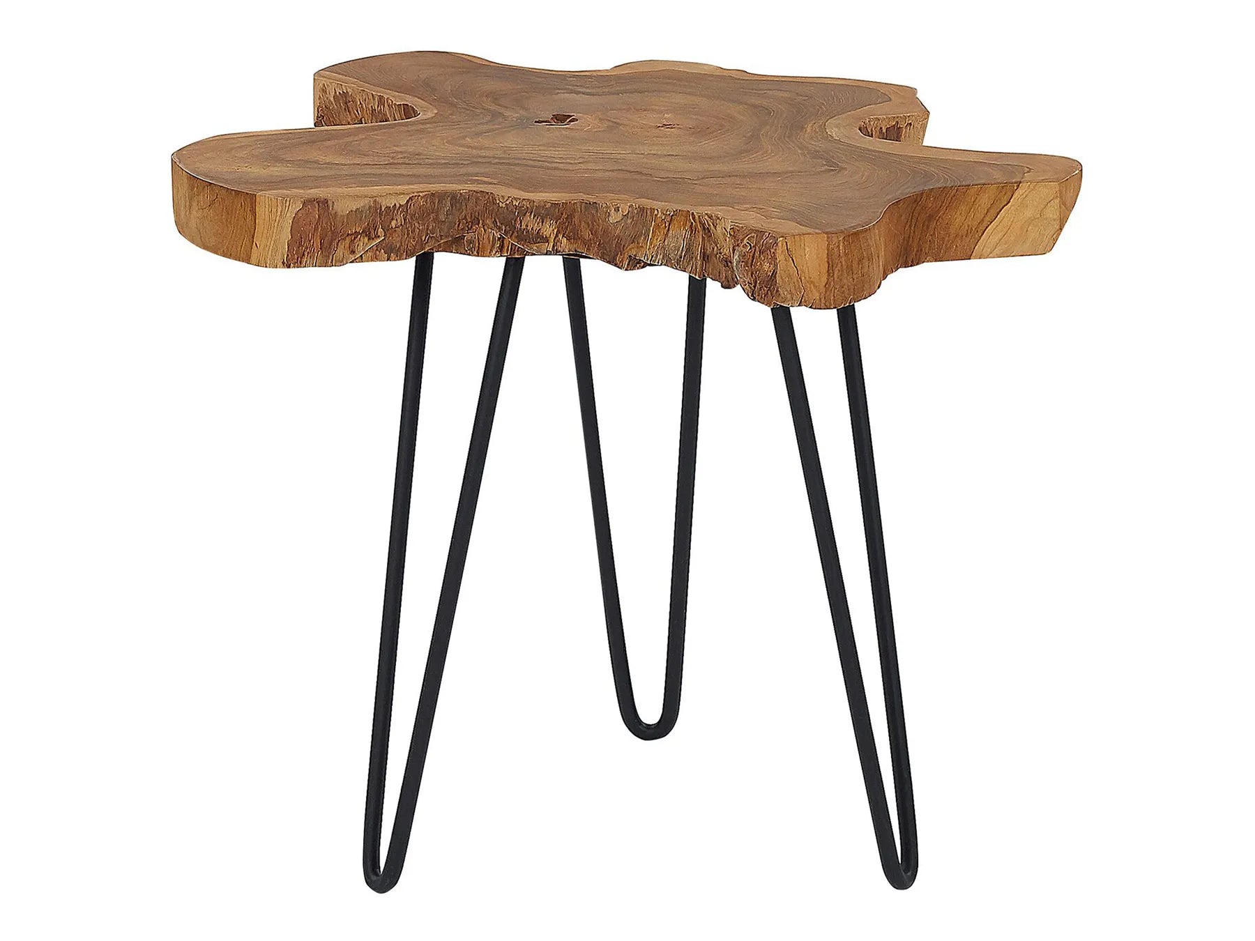 Set of 2 Side Tables CAMROSE Teak Wood Dark Brown