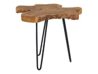 Set of 2 Side Tables CAMROSE Teak Wood Dark Brown