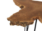 Set of 2 Side Tables CAMROSE Teak Wood Dark Brown