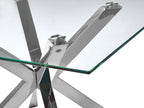 Coffee Table STARLIGHT Tempered Glass Silver