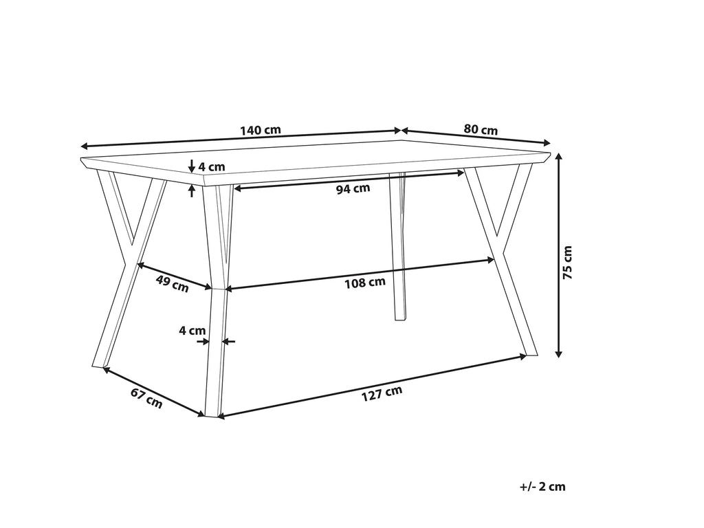 Dining Table BRAVO Dark Brown 140 cm 80 cm