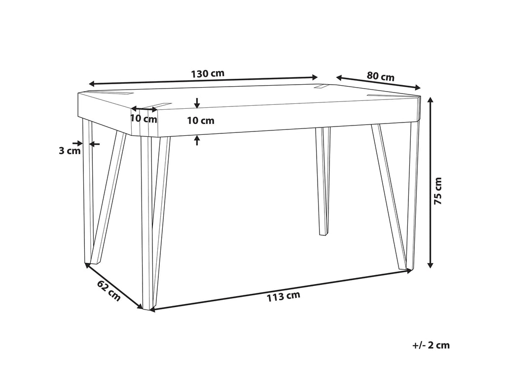 Dining Table CAMBELL Light Brown 130 cm 80 cm