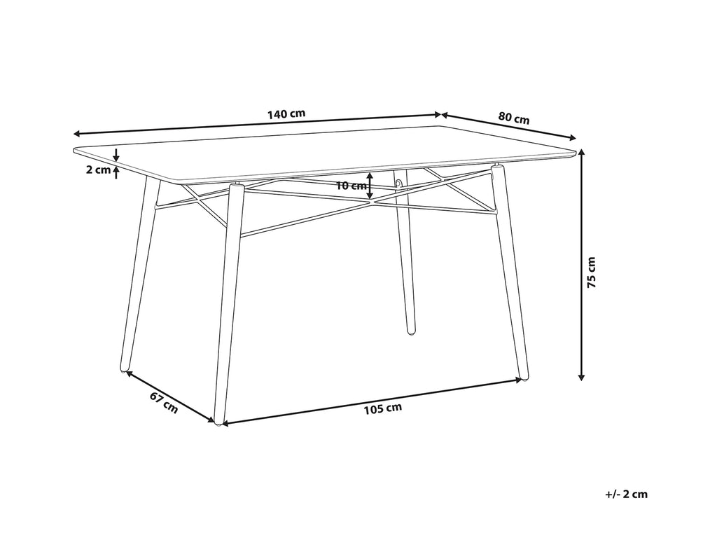 Dining Table BIONDI Black Beech 140 cm 80 cm