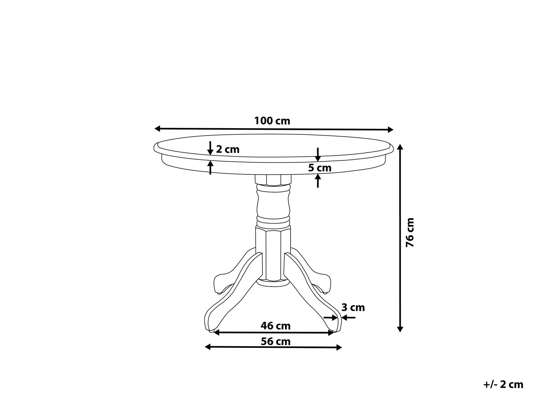 Dining Table AKRON White 100 cm 100 cm