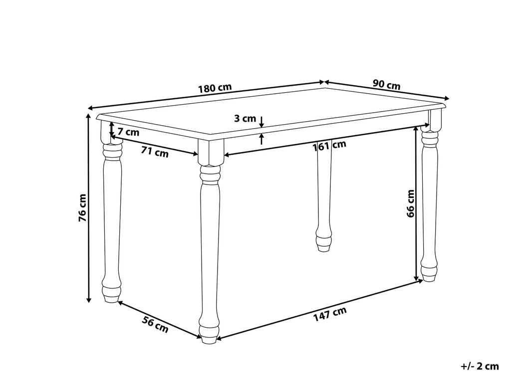 Dining Table CARY White 180 cm 90 cm