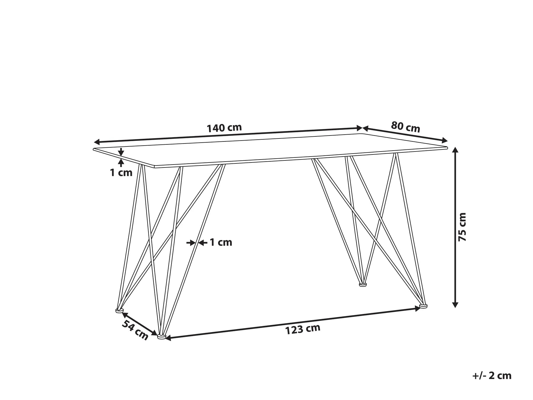 Dining Table KENTON White Marble 140 cm 80 cm Tempered Glass