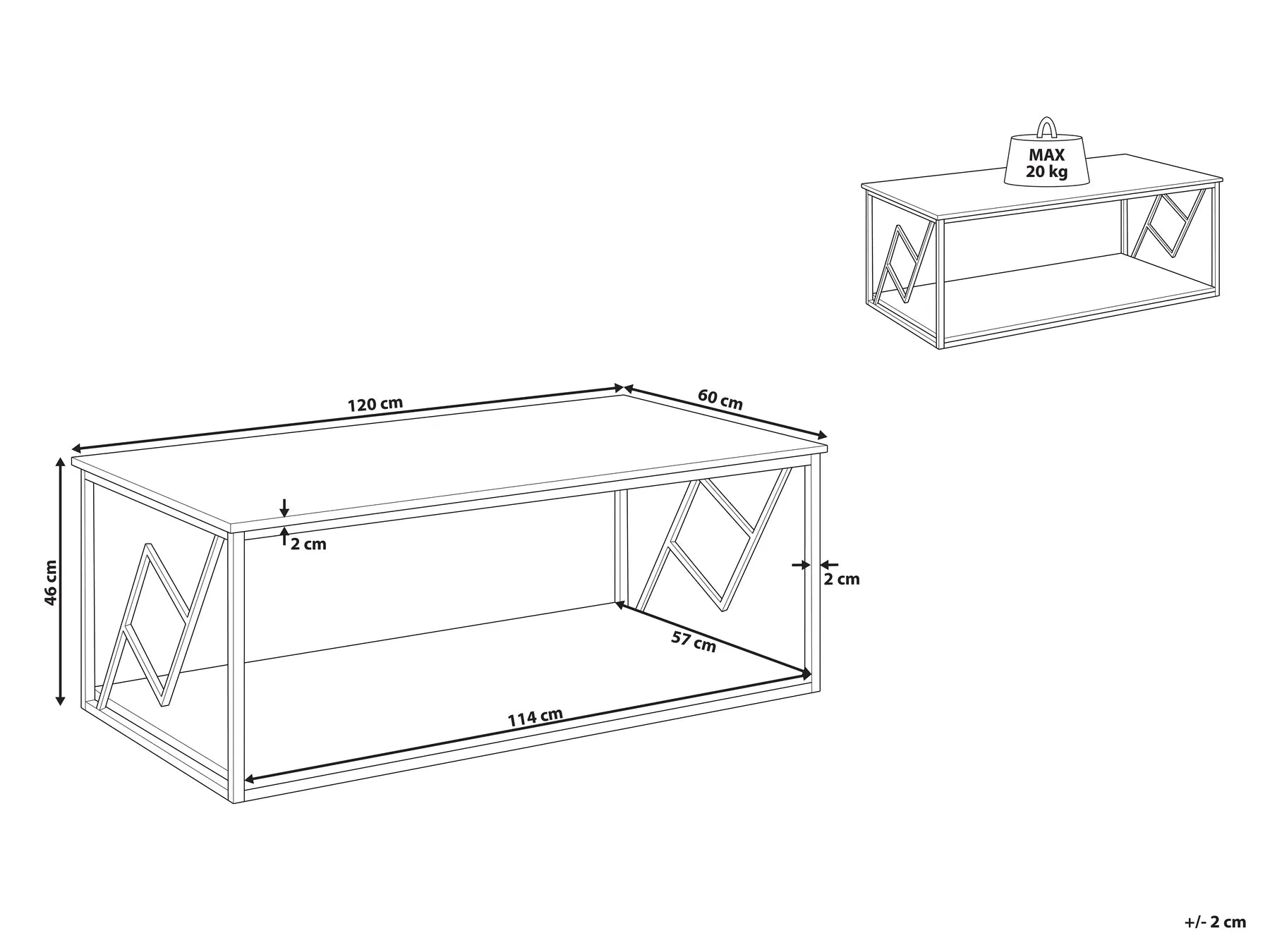 Coffee Table FORRES Brown/ Black