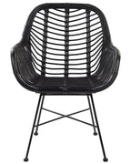 Dining Chair CANORA Rattan Black