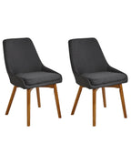 Set of 2 Dining Chairs MELFORT Fabric Black