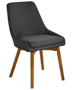 Set of 2 Dining Chairs MELFORT Fabric Black