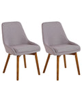Set of 2 Dining Chairs MELFORT Fabric Taupe