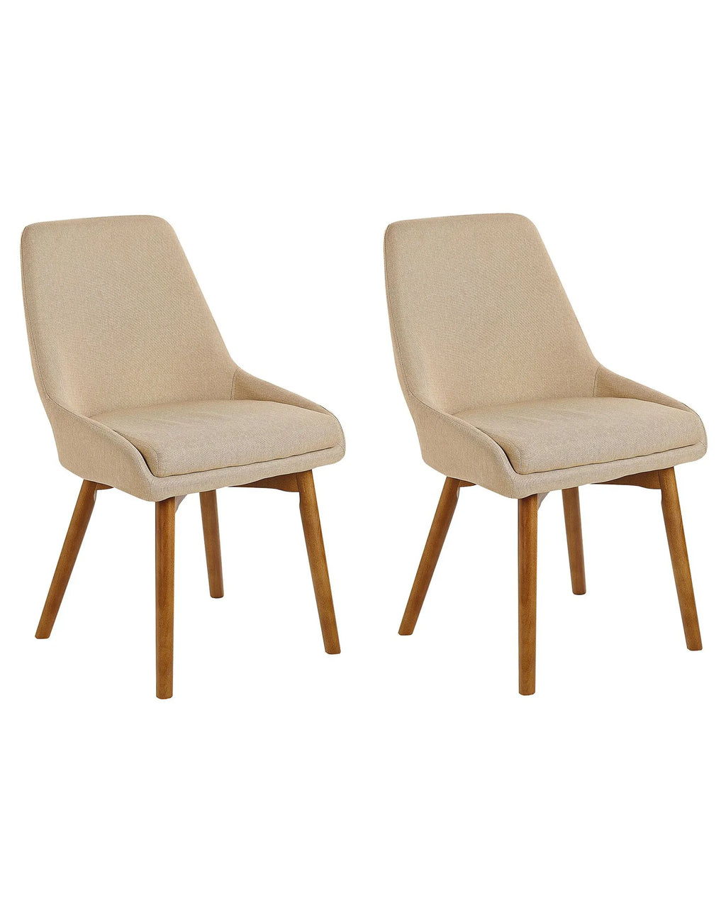 Set of 2 Dining Chairs MELFORT Fabric Sand Beige