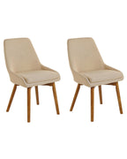Set of 2 Dining Chairs MELFORT Fabric Sand Beige